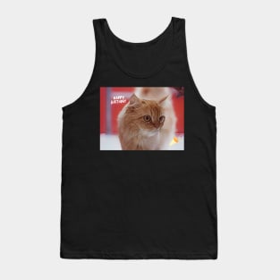 Ginger Cat Happy Birthday Card Tank Top